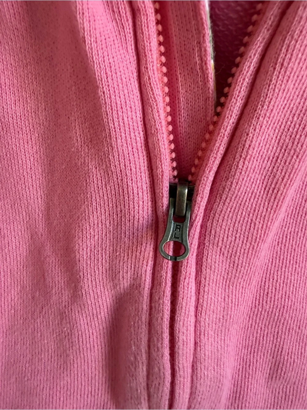 Ralph Lauren Pink Hooded Zip-Up Peplum Sweatshirt with Yellow Pony